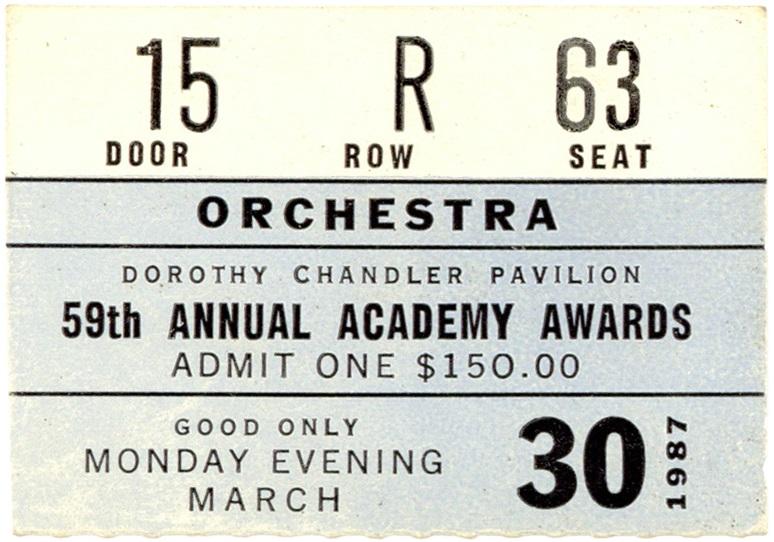 Ticket Oscaruitreiking 1987