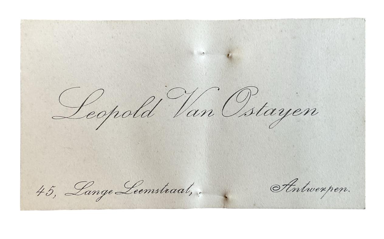 Naamkaartje Leopold van Ostayen voorkant