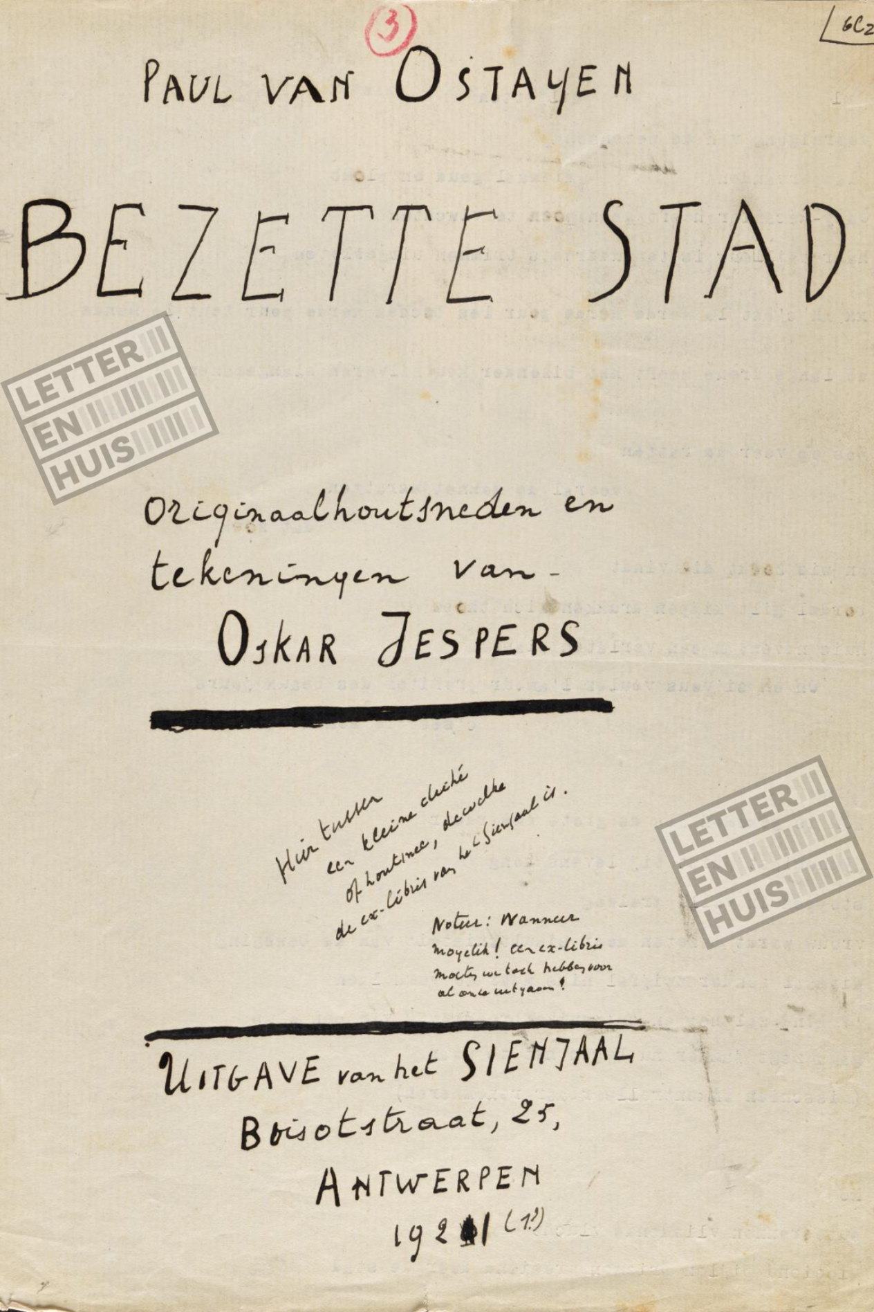 Cover van manuscript van Bezette stad