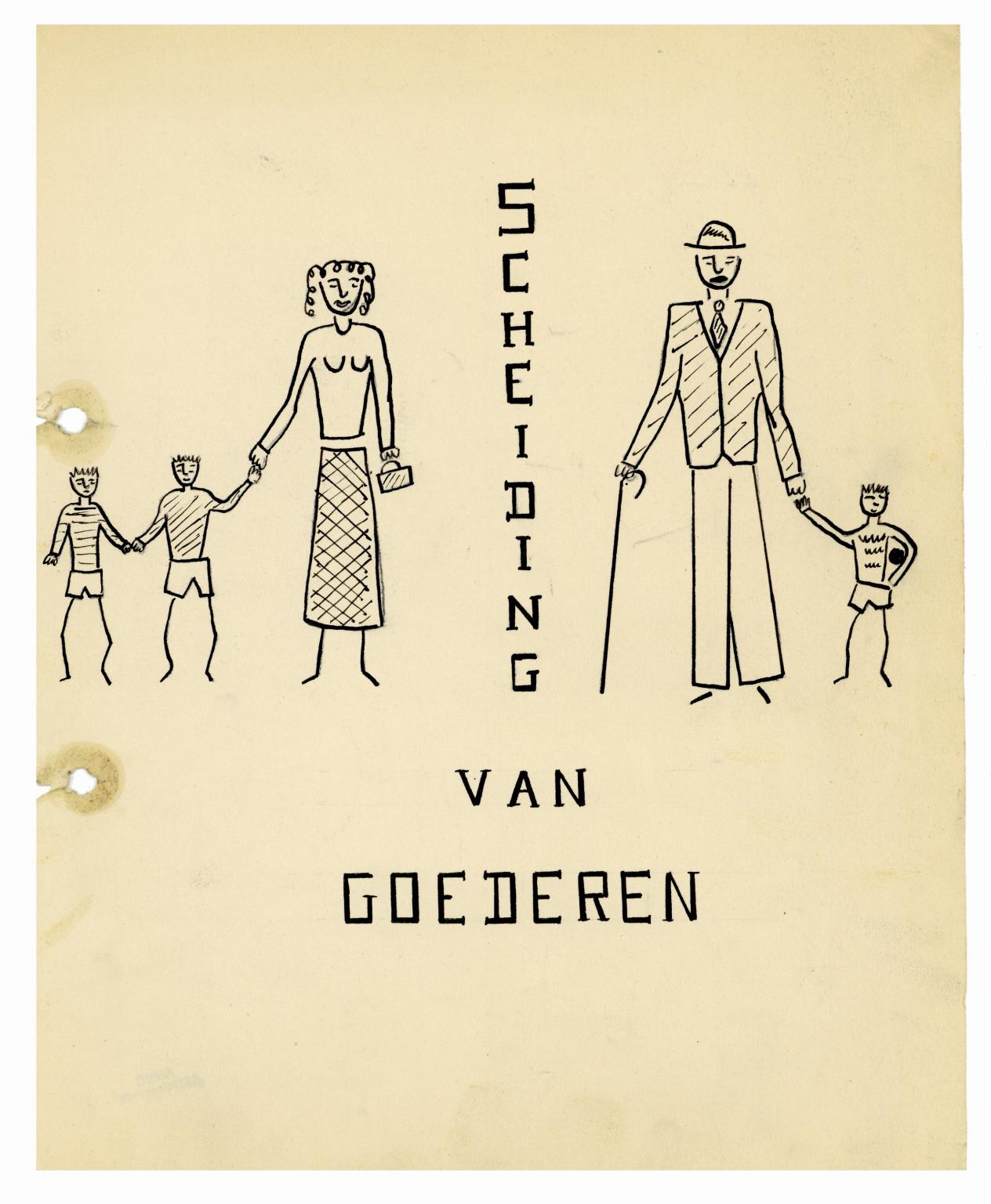 Roger van de Velde, voorblad typoscript 'Scheiding van goederen'