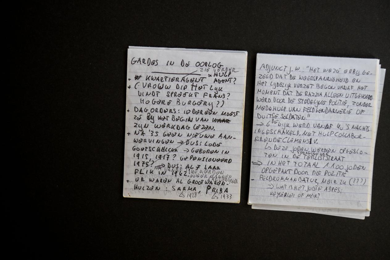 Twee pagina's vol handgeschreven notities voor Wil