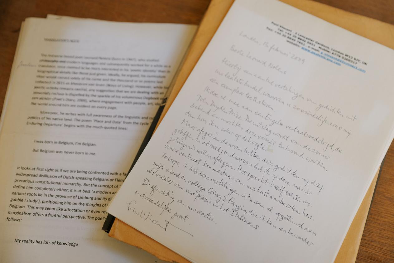 Handgeschreven brief van Paul Vincent