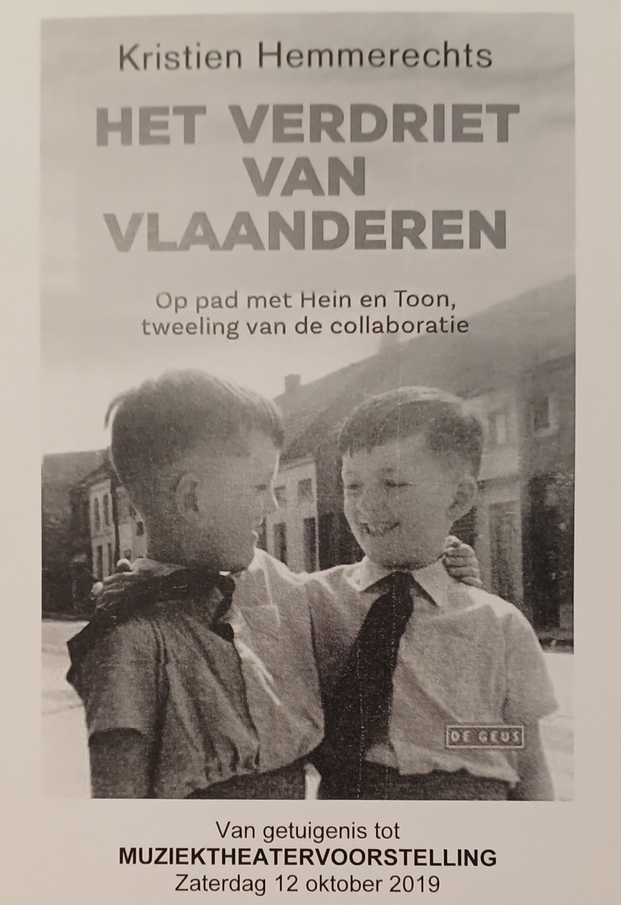 Flyer van een voorstelling van het Het verdriet van België in Arenberg