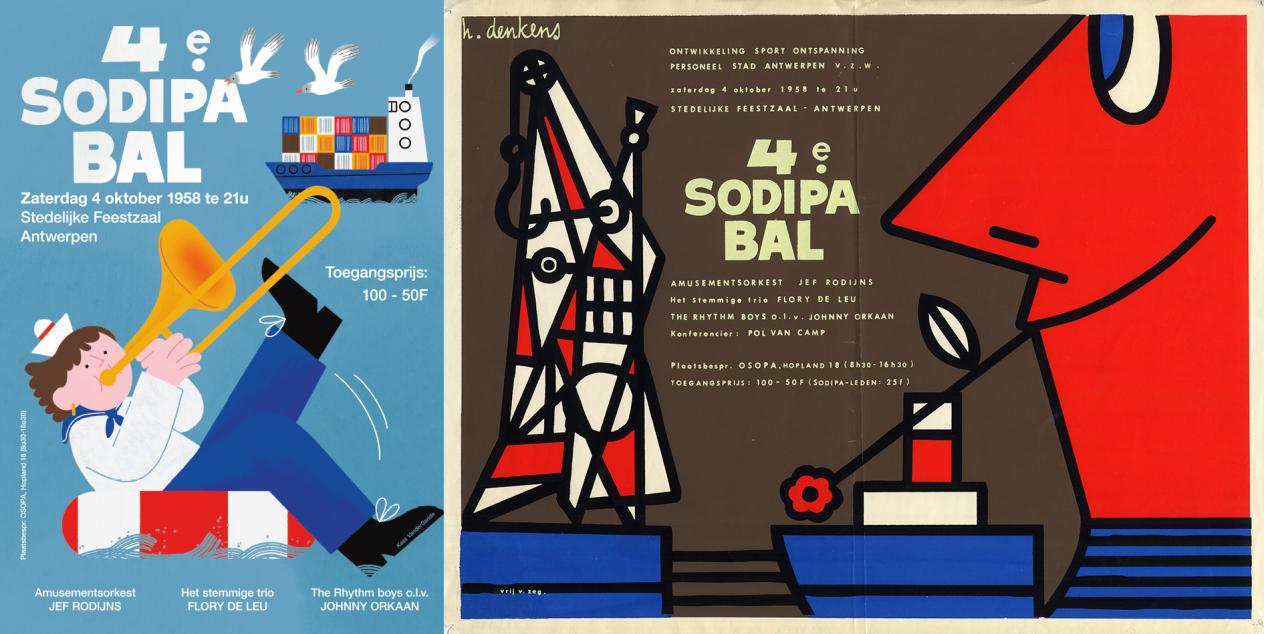 Kass VanderSande: pastiche van een affiche van Herman Denkers uit 1958.