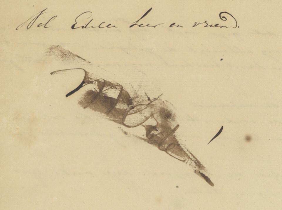 Hendrik Conscience, opdracht bij 'De Leeuw van Vlaenderen' (uitsnede)