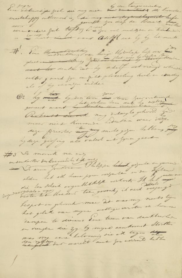 Hendrik Conscience, beginzinnen 'De Leeuw van Vlaenderen' (uitsnede)