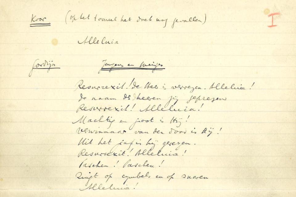 Manuscript van een toneelvoorstelling van Raf Verhulst
