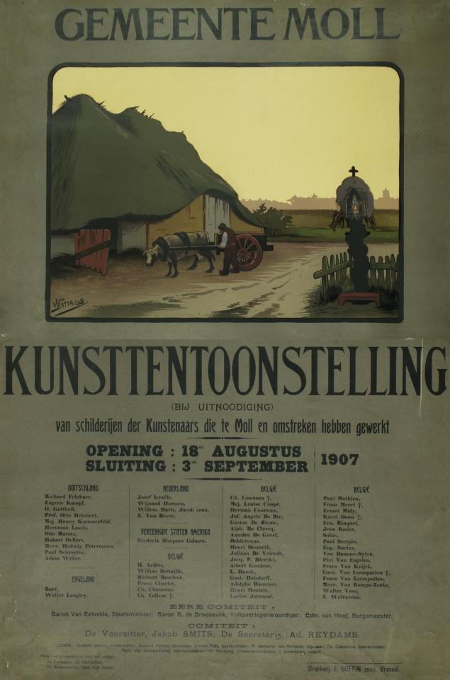 Willem Battaille affiche kunsttentoonstelling Mol, 1907