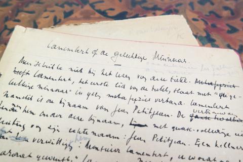 Handschrift van de groteske prozatekst Camembert of de gelukkige minnaar, 1919