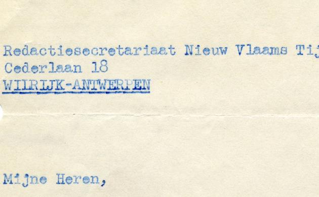 Brief aan NVT (begin)