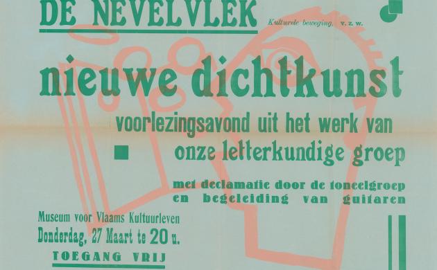 Flyer van De Nevelvlek voor een voorlezingavond