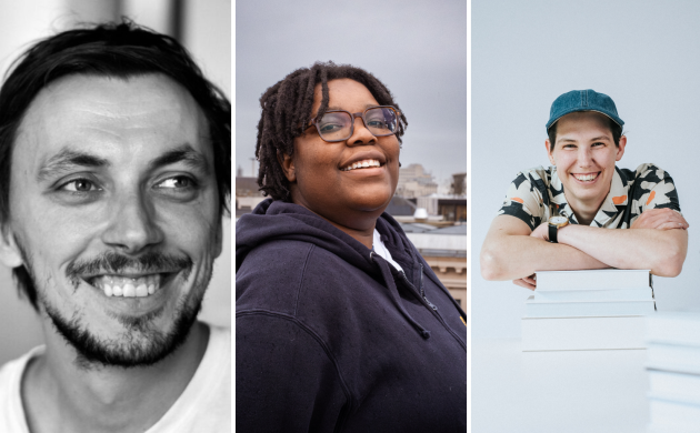 3 portretfoto's op een rijtje, van links naar rechts Frederik Van den Stock, Hannah Estella Bazar Verbeke en Kass VanderSande
