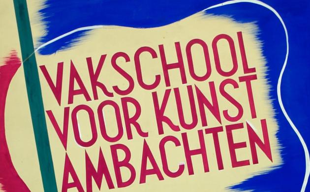 Affiche Vakschool voor Kunstambachten, 1938 - een ontwerp van May Néama