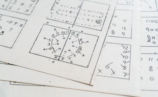 Detail van de choreografieschetsen
