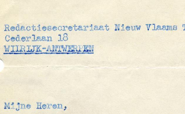 Brief aan NVT (begin)
