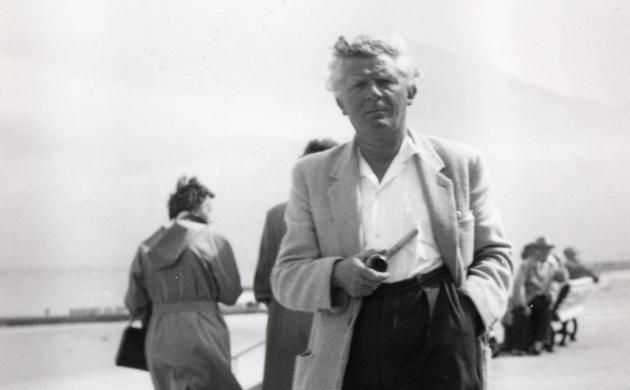 Willem Putman op de Zeedijk in Knokke, begin jaren vijftig
