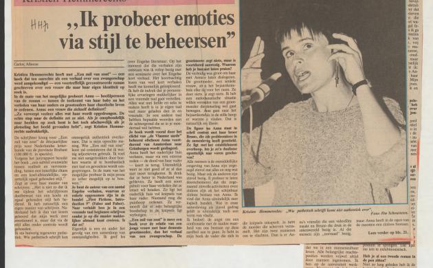 Kranteninterview met Kristien Hemmerechts, 7 mei 1987