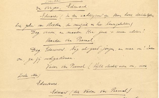 Cyriel Buysse: 'Het gezin Van Paemel', handschrift