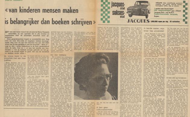Maria Rosseels: 'Van kinderen mensen maken is belangrijker dan boeken schrijven'
