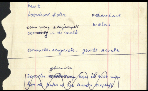 Eerste versie van Sonnet met winterlippen