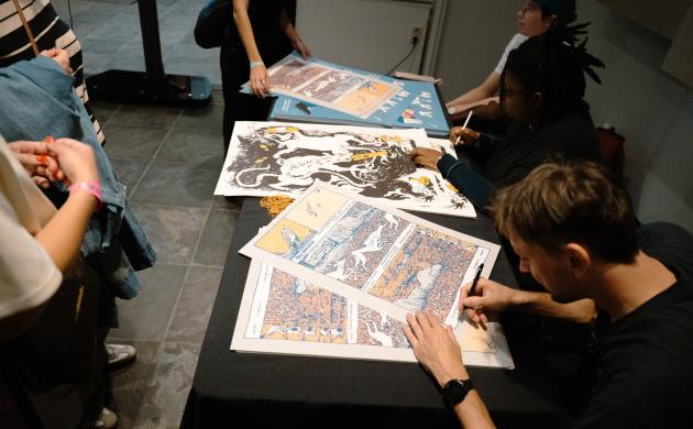Affiche pastiche tijdens Museumnacht 2026