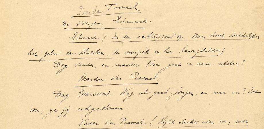 Cyriel Buysse: 'Het gezin Van Paemel', handschrift