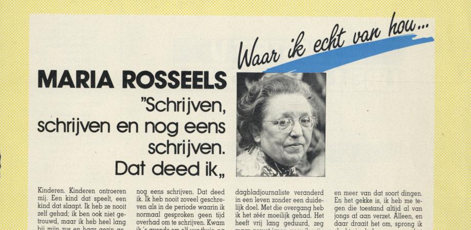 Artikel in 'Libelle' over Maria Rosseels