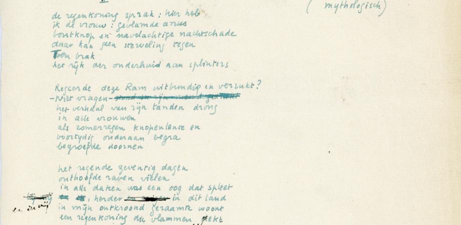 Handschriftelijke versie van De Oostakkerse gedichten