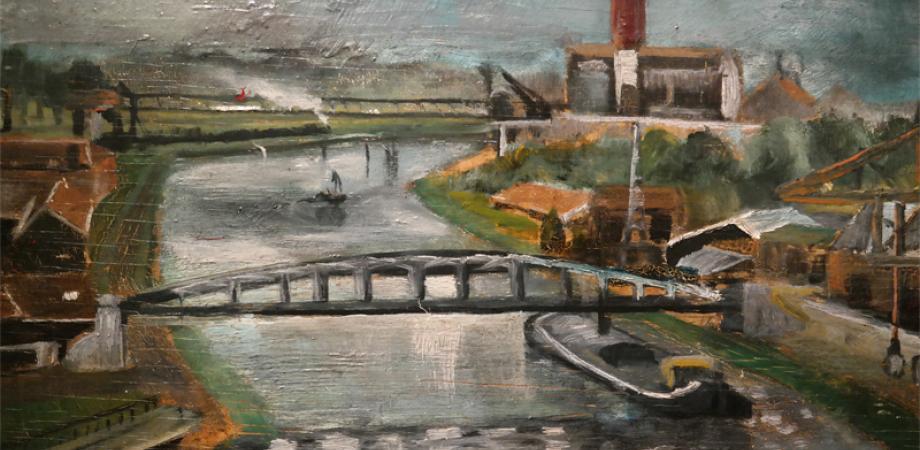 Schilderij door Louis Paul Boon, ‘Zicht op de Dender’, 1937
