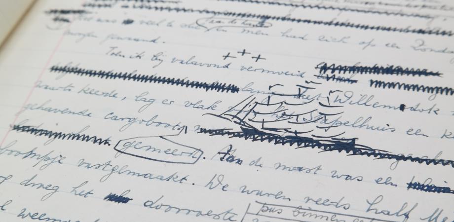 Handschrift van het verhaal ‘In memoriam’, 1928