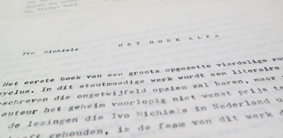 Typoscript van Het boek Alfa