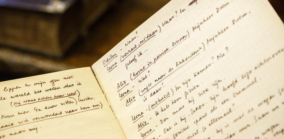 Pagina uit het handschrift van Warm en koud, een bewerking van Fernand Crommelynck