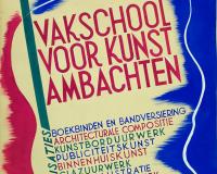 Affiche Vakschool voor Kunstambachten, 1938 - een ontwerp van May Néama